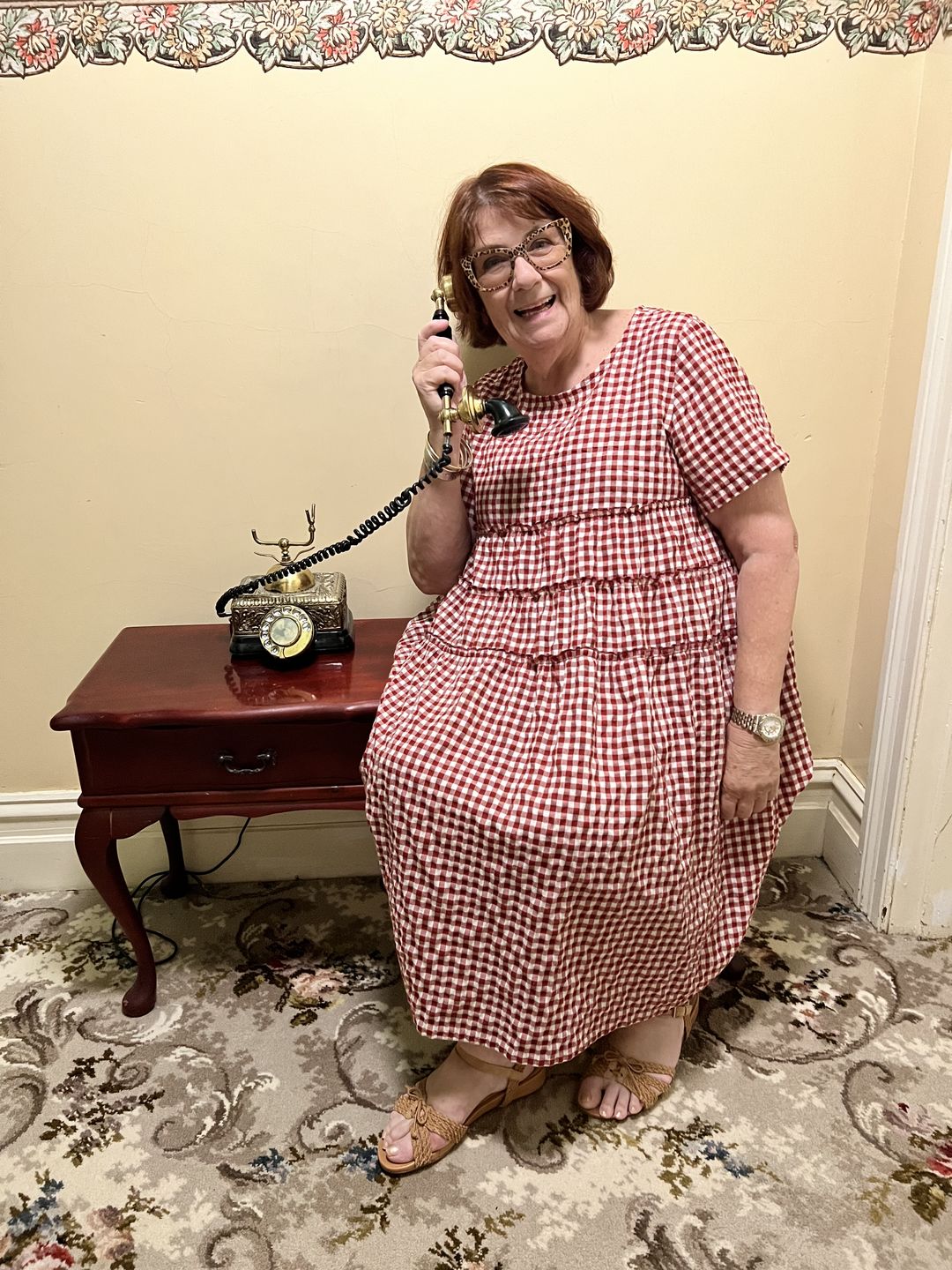 Customer photo review of Plus Size - 100%Cotton Short Sleeve Plaid Dress