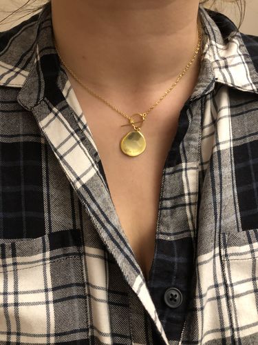 Customer photo review of Trust The Timing Necklace (Gold)