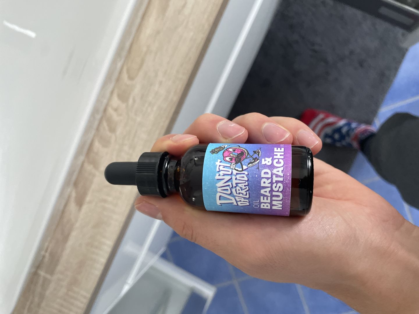 Customer photo review of Donut Operator Mustache & Beard Oil