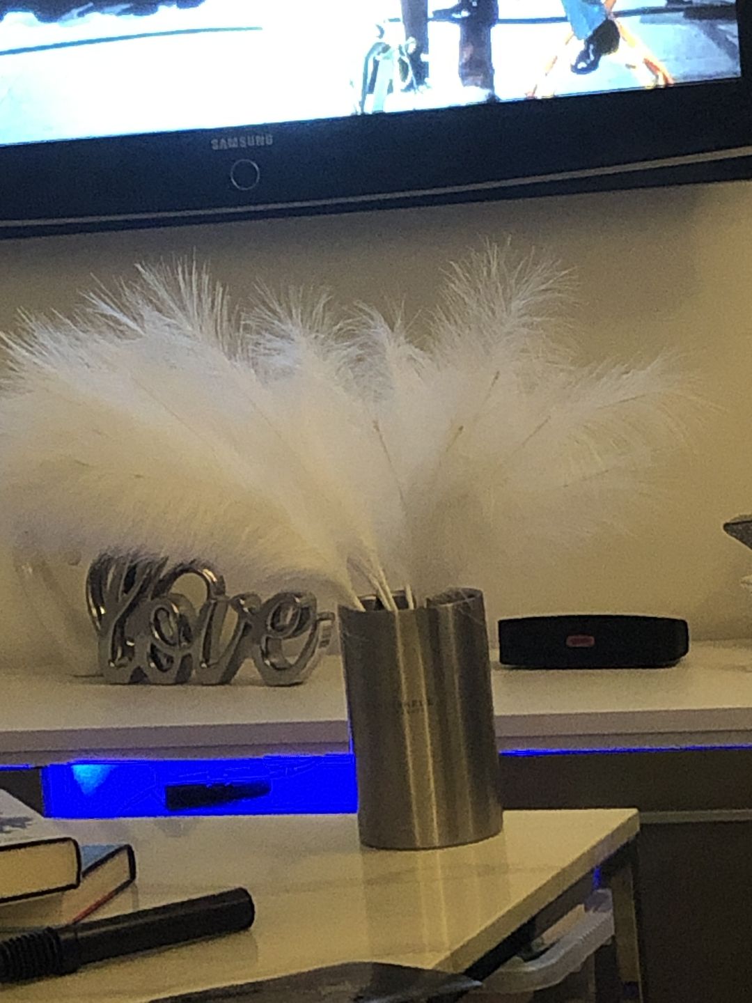 Customer photo review of Faux Pampas Grass - White