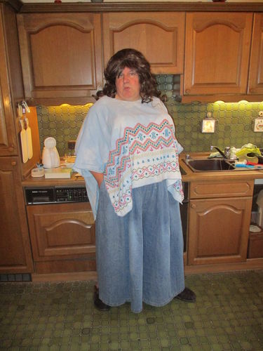 Customer photo review of Plus Size - Casual Drawstring Blue Denim Wide Leg Pants Jeans