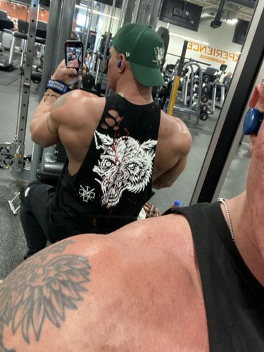 Customer photo review of 118 -  Blood Lone Wolf Tank Top