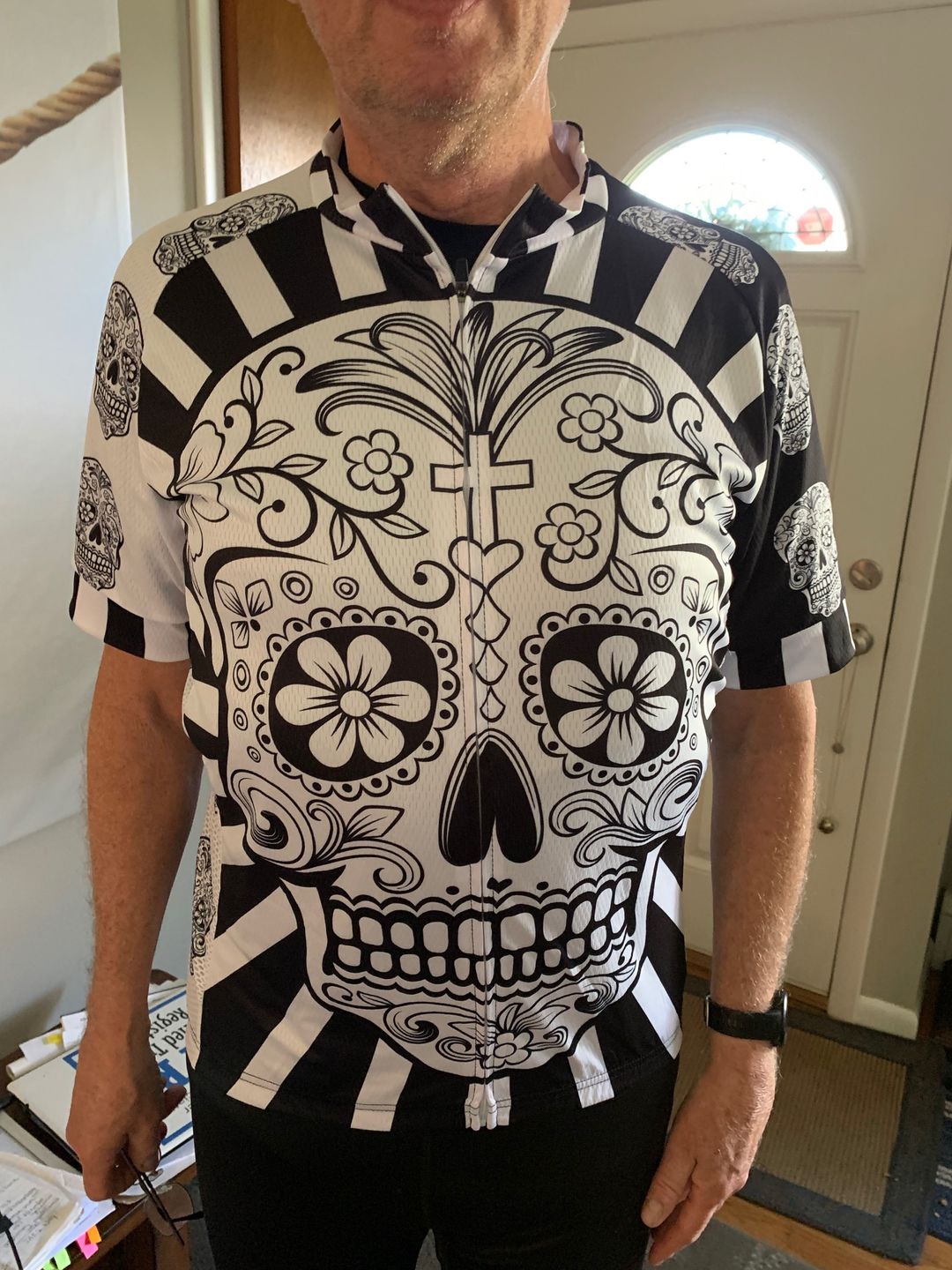 Customer photo review of Day Of The Dead Skull Cycling Jersey