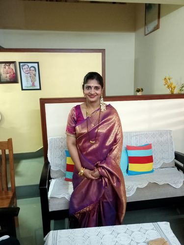 Customer photo review of Wine Purple Woven Kanjivaram Saree - Special Wedding Edition