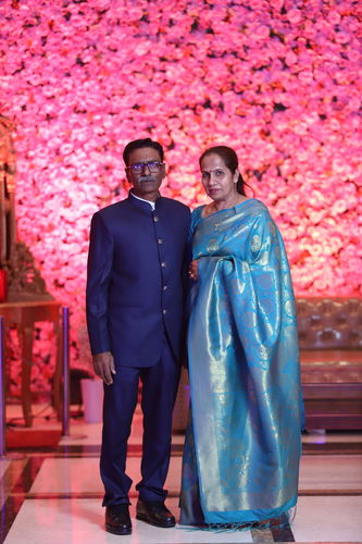Customer photo review of Ceremonial Queens Blue  Woven Kanjivaram Saree