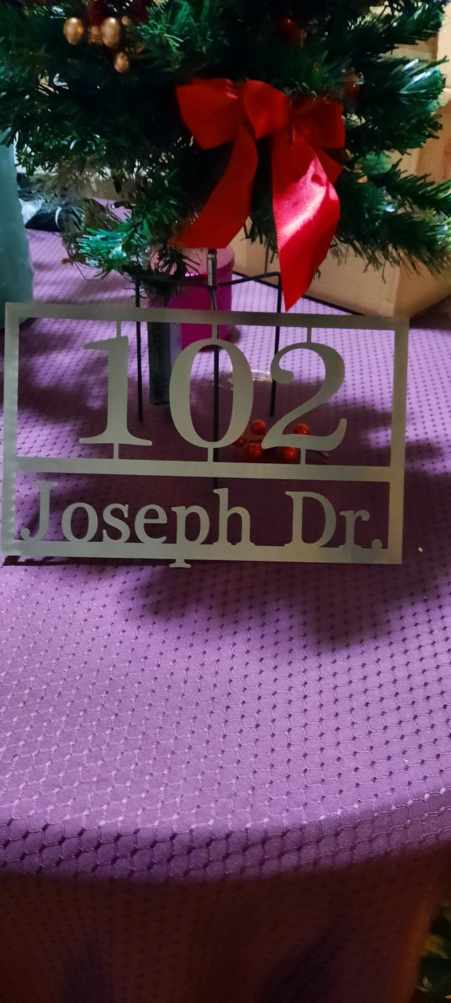 Customer photo review of Home Address Plaque - 3 Sizes