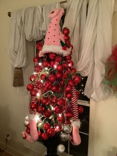 Customer photo review of 3 Pc 30"H Polka Dot/Stripe Elf Decor Kit Lt Pink/Red/White XC6232