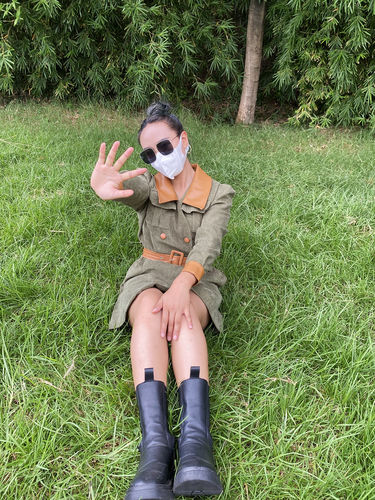 Customer photo review of Corduroy Collared Dress