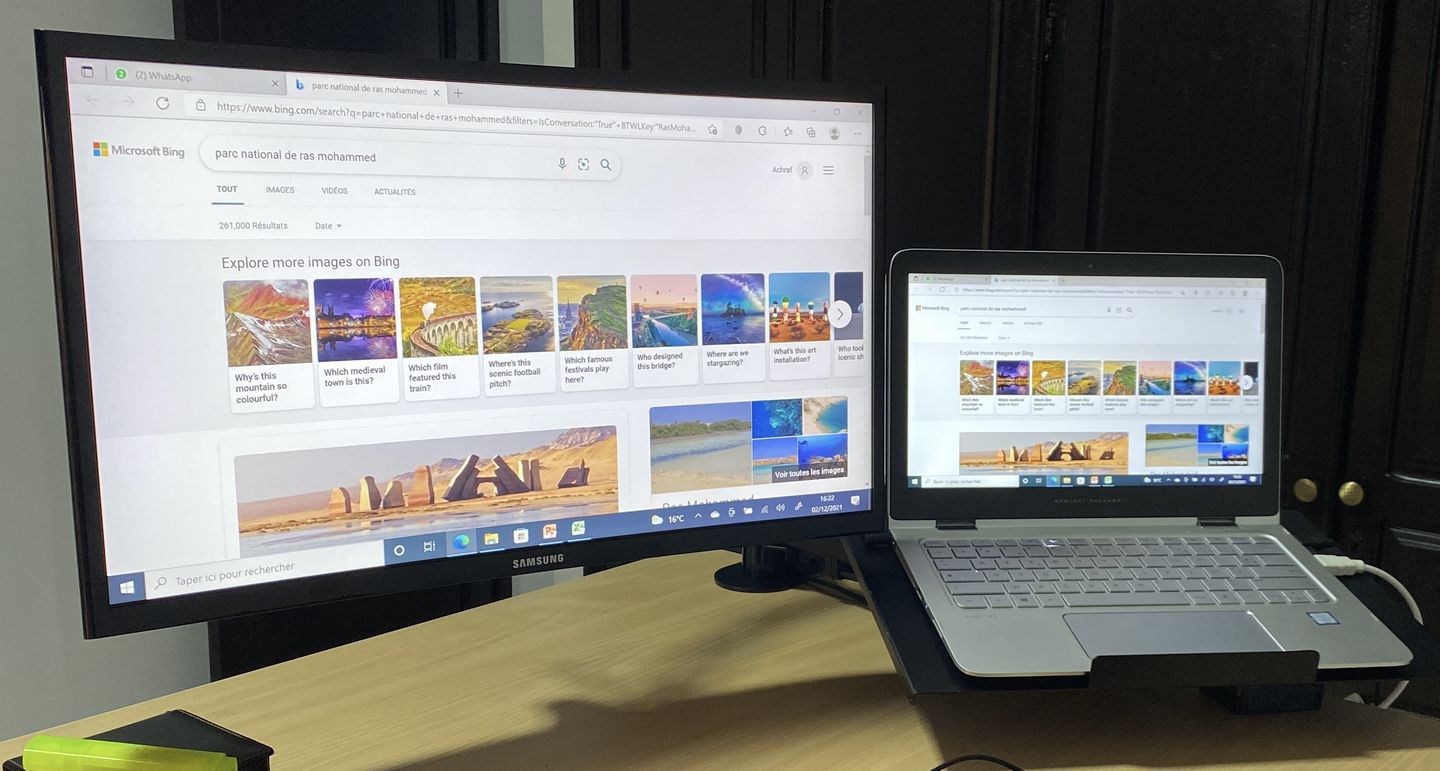 Customer photo review of Support de moniteur avec plateau inclinable OPE-1