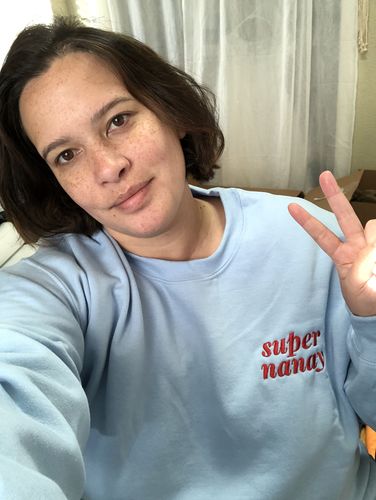 Customer photo review of Filipino Sweatshirt Super Nanay Embroidered Print