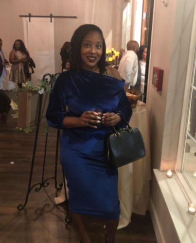 Customer photo review of Fashion Casual Solid Basic Oblique Collar Long Sleeve Dress