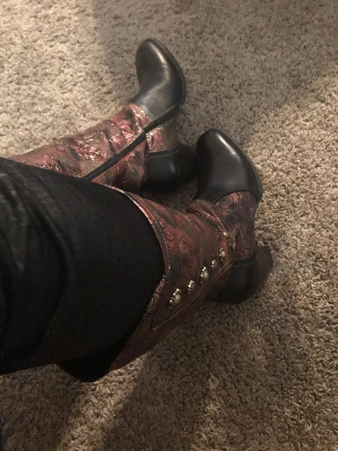 Customer photo review of Retro Printed Hand-made Boots