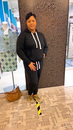 Customer photo review of Stay Warm Pullover Hoodie/Jogger Set (Black)