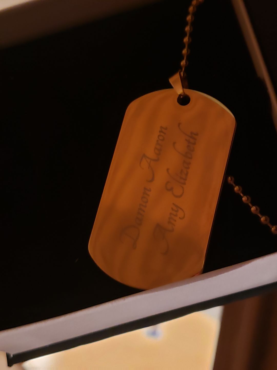Customer photo review of Forever In My Heart Men's Dog-tag Necklace