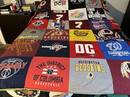 T-shirt quilt featuring washington redskins by Valerie from GA