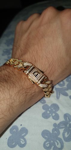 Customer photo review of ICED CUBANA. - 12MM 18K GOLD