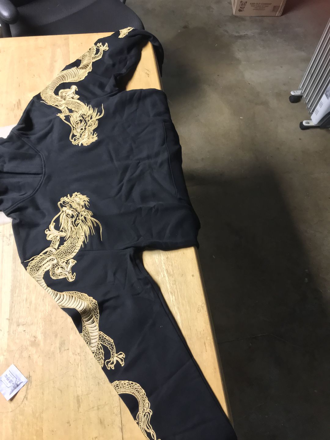 Customer photo review of Double Flying Dragons Embroidery Hoodie
