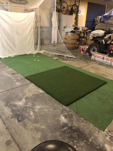 Customer photo review of TeeStrike Premier Golf Mat 5'x5'
