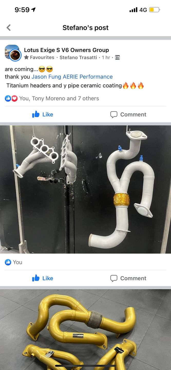 Customer photo review of Lotus Exige CUP430 titanium y-pipe by GT Australia