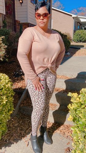 Customer photo review of Leopard Print High Waist Leggings