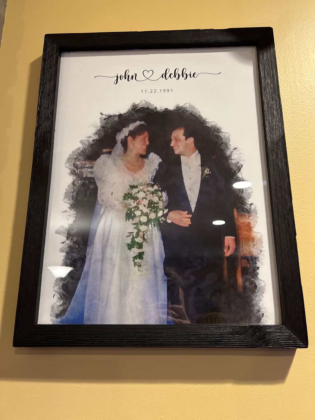Customer photo review of Custom Newly Married Anniversary Wedding Couple Portrait