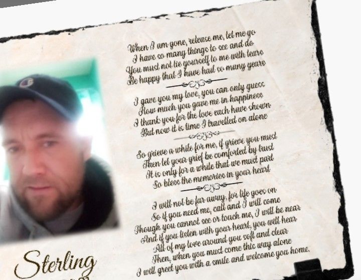 Customer photo review of Memorial Plaque slate | When I am gone release me | Keepsake Slate | Sympathy Gift