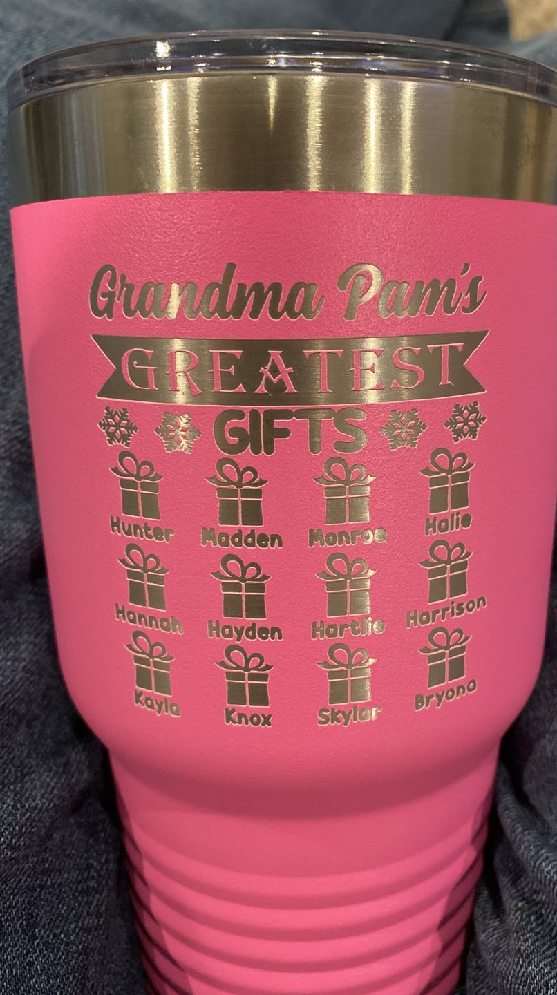 Customer photo review of (CUSTOM) Grandparents Greatest Gifts Engraved Tumblers