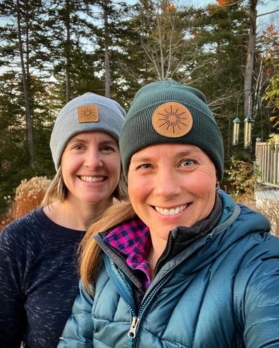Customer photo review of Richardson Custom Leather Patch Beanie