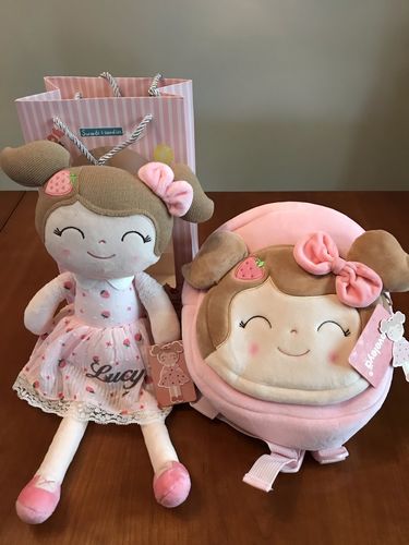 Customer photo review of Personalized Strawberry Doll & Backpack Bundle - Light