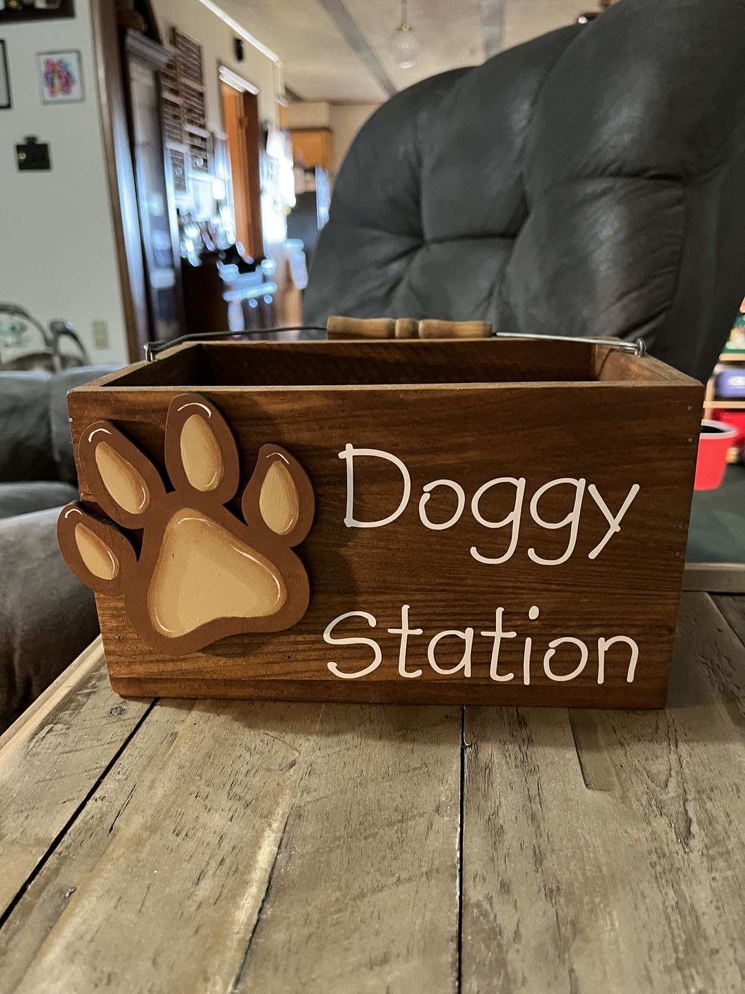 Customer photo review of Unfinished Wooden Dog Paw Shape - Animal - Pet - Craft - up to 24" DIY