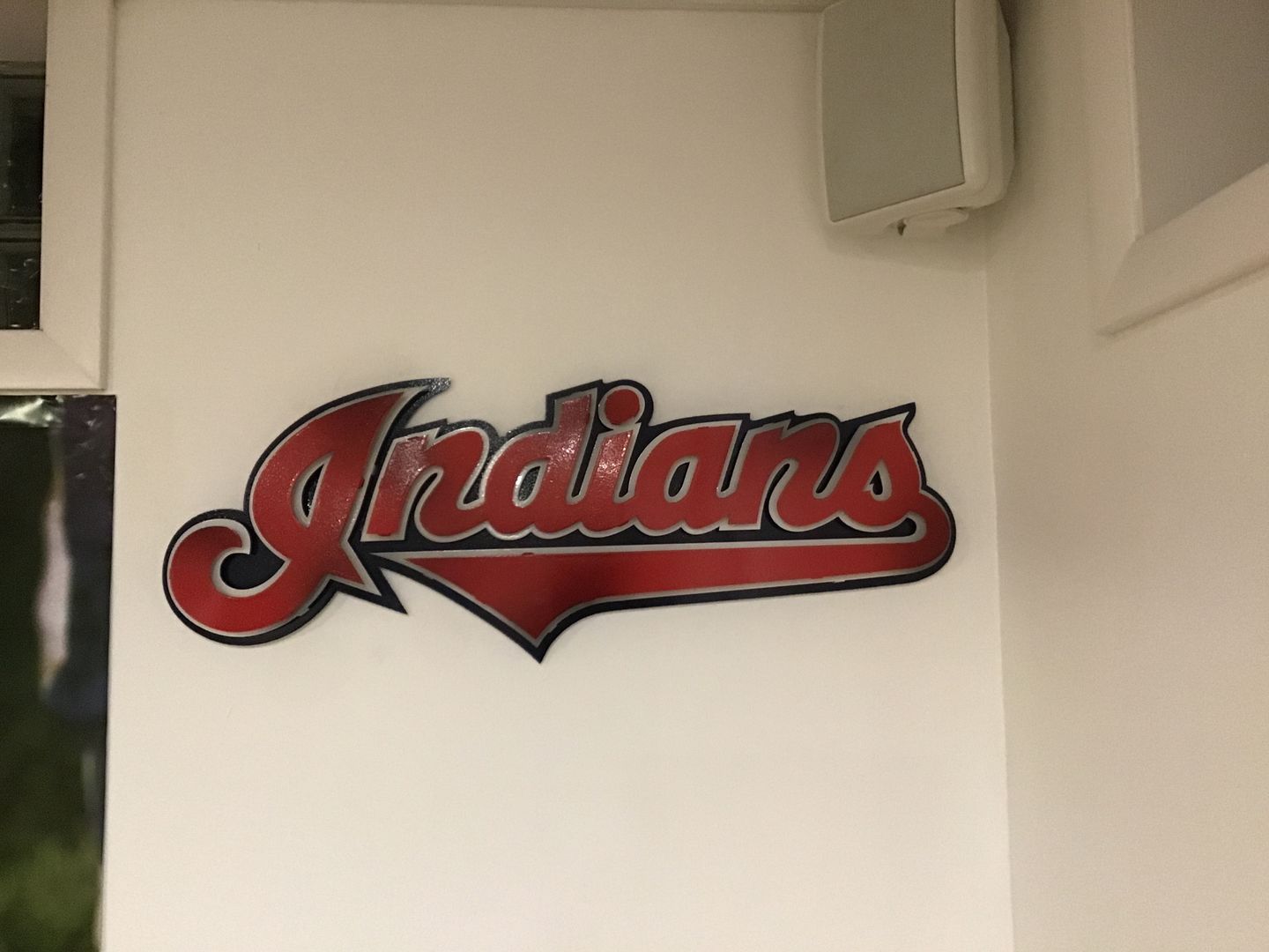 Customer photo review of Cleveland Indians Script Logo 3D Metal Artwork