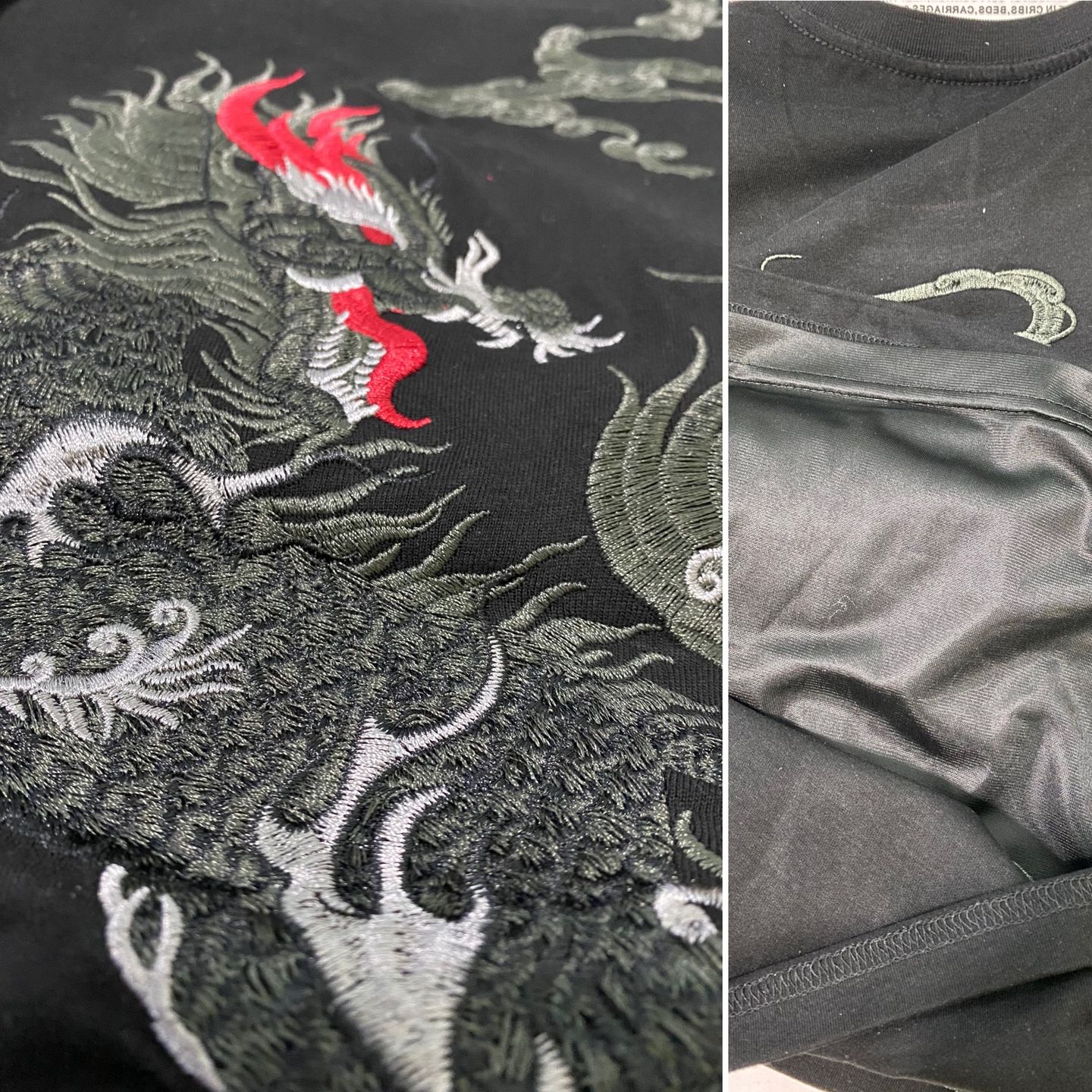 Customer photo review of The Kirin Embroidered Sukajan T-shirt