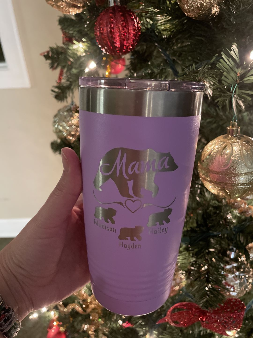 Customer photo review of Mama Bear (CUSTOM) Tumbler Personalized with Child's Name