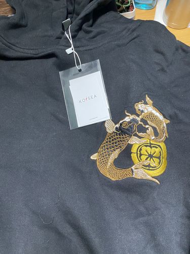 Customer photo review of Double Koi & Dragon Embroidered Sukajan Hoodie
