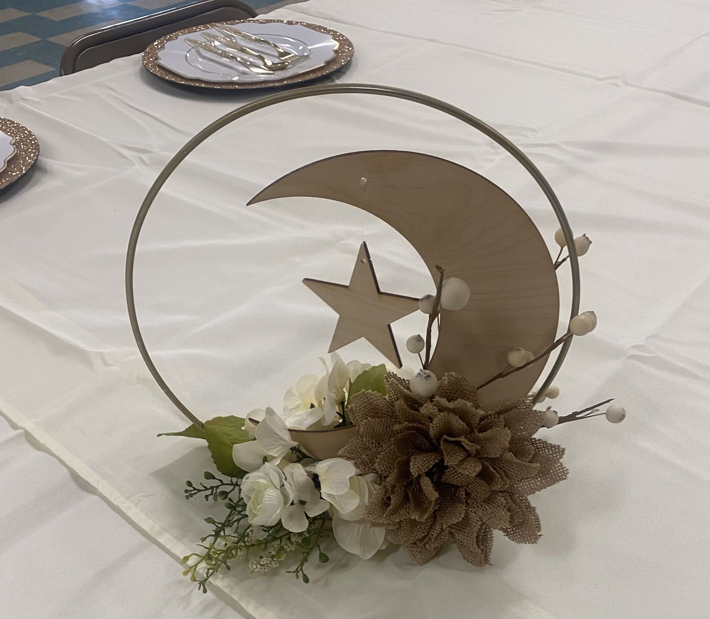 Customer photo review of Unfinished Wooden Crescent Moon Shape - Night Sky - Craft - up to 24" DIY