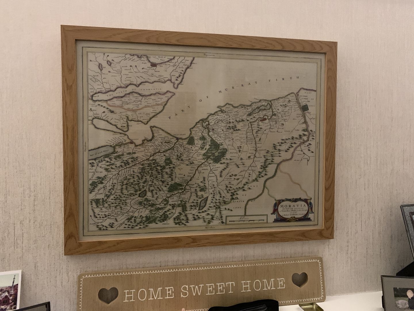 Customer photo review of Map of Inverness, Highlands and Moray in 1654, a rare colour old map by Joan Blaeu and Timothy Pont