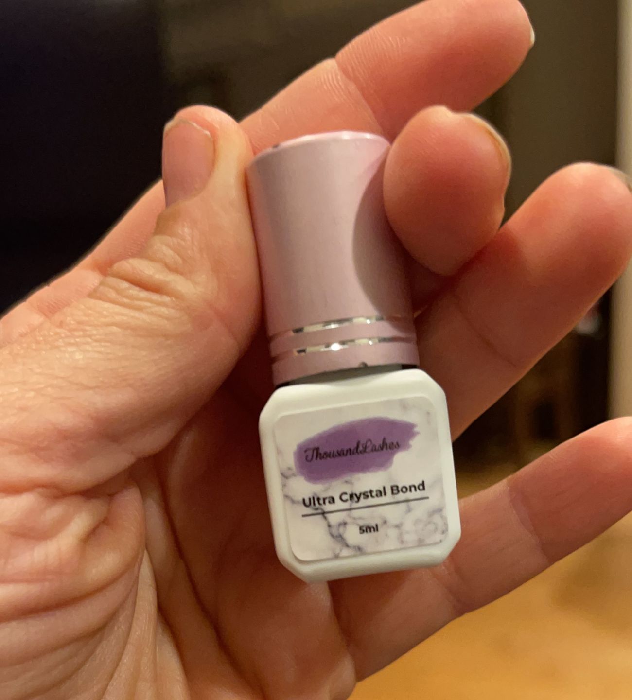 Customer photo review of EYELASH EXTENSION GLUE: THOUSANDLASHES’ ULTRA CRYSTAL BOND