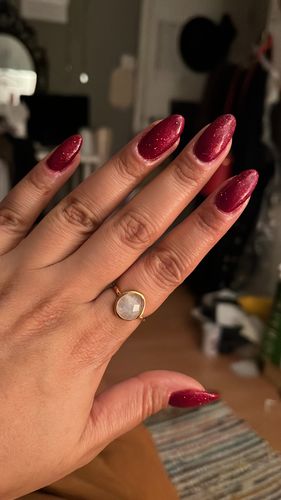 Customer photo review of Irregular Moonstone Ring (Gold)