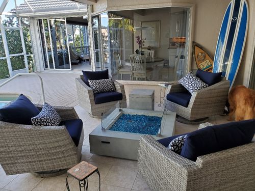 Customer photo review of 20-Pound Propane Tank Hideaway for Fire Tables in Gray