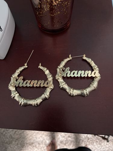 Customer photo review of 90’s Kinda Girl Hoops