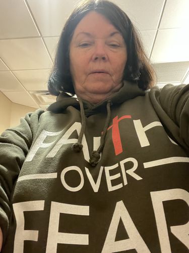 Customer photo review of Faith Over Fear Hoodie