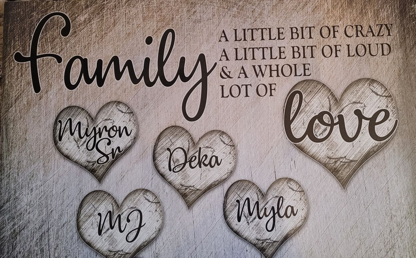 Customer photo review of Personalized "Family... Love" Premium Canvas