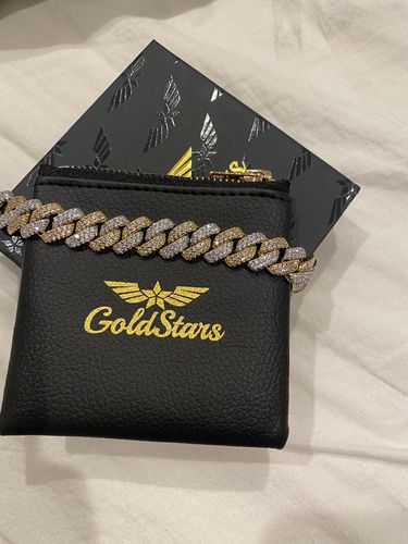 Customer photo review of 14mm Two Tone Diamond Prong Set Bracelet (Gold)