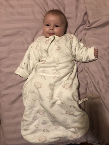 Customer photo review of Organic Cotton & Camel Wool Long Sleeve Sleep Sack 2.5 TOG - Shell