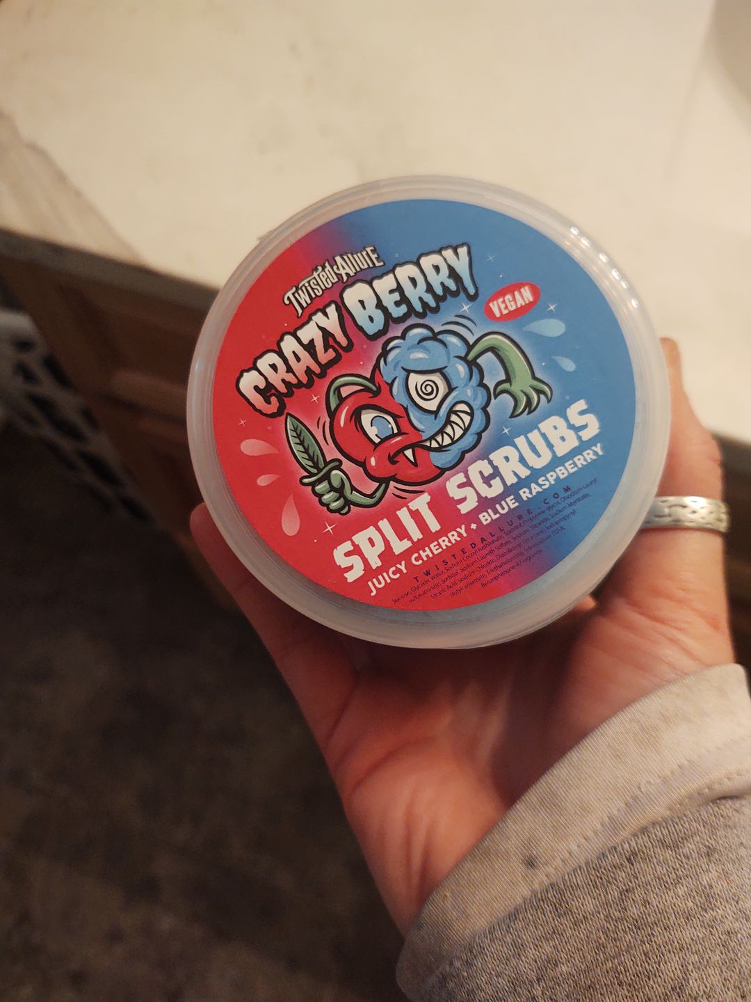 Customer photo review of Crazy Berry Split Scrub