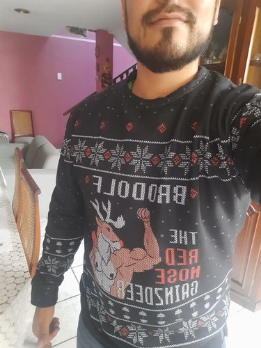 Customer photo review of Brodolf The Red Nose Gainzdeer - All Over Print Sweatshirt