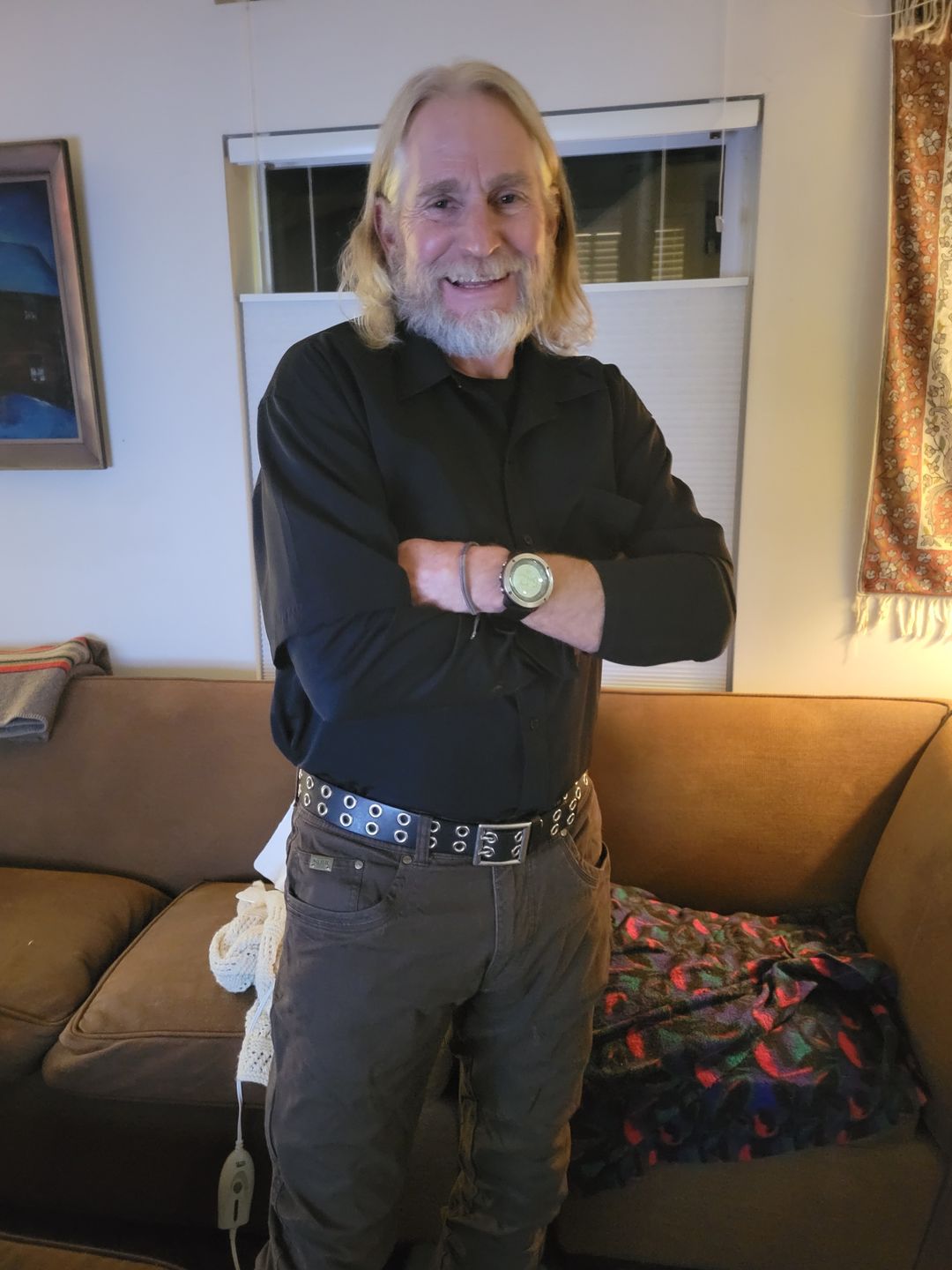 Customer photo review of The Brixton Belt - Black Double Grommet 100 % Full Grain Leather Belt