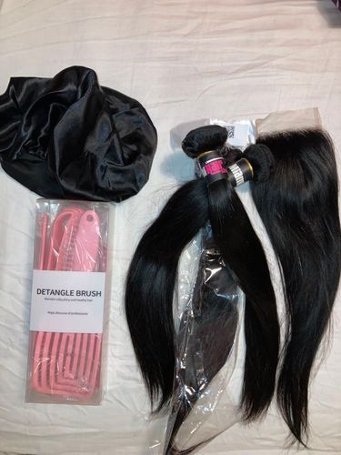 Customer photo review of 3 Paquets de Tissage  + Closure Straight
