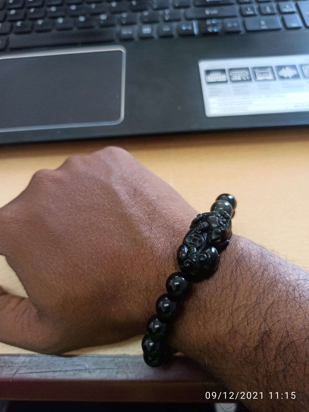 Customer photo review of Pi Yao Obsidian Wealth Bracelet
