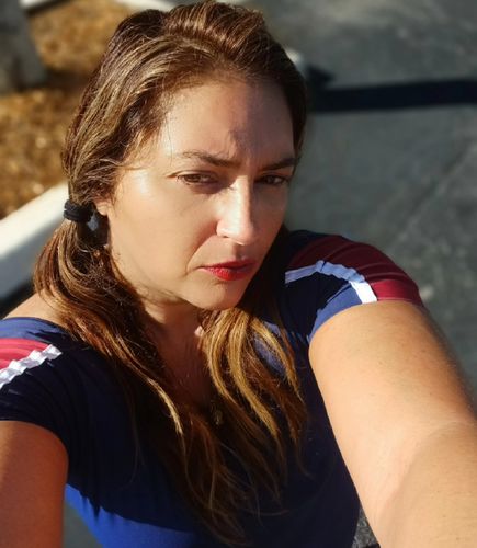 Customer photo review of Brazilian Jumpsuit - Silk Navy & Red